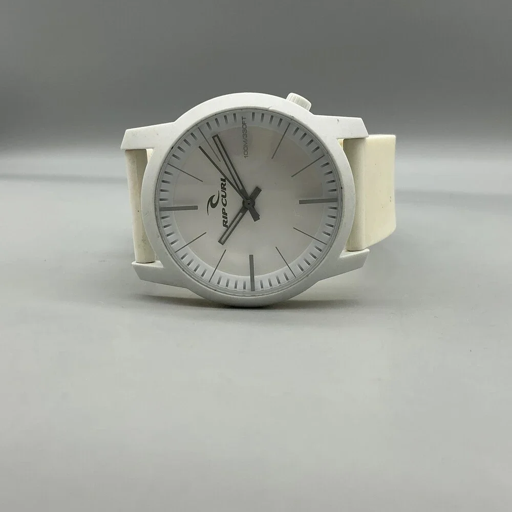 Rip Curl Classic Surf Mens Watch 40mm White Dial Rubber Band 100M WR New Battery